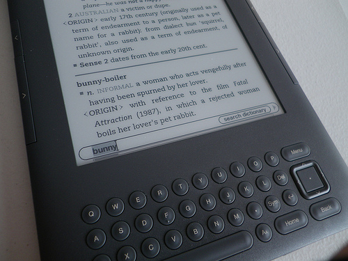The Kindle Keyboard has a full dictionary, allowing readers to look up words in the dictionary while they are reading. Print books can't do that!