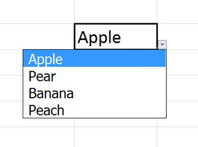 A Drop Down List in Excel