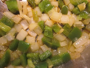 Chopped onions and green peppers