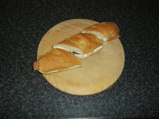 Sub roll is cut in to three portions