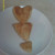 Puff pastry cut into 3 different sized hearts.