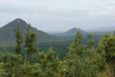 View from Glasshouse Mountains lookout, photographed by Ralph Edgell