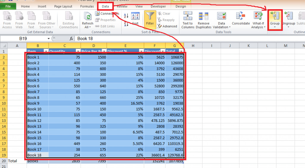 Shrinking tables and maximizing for easy display and data hiding in Microsoft Excle