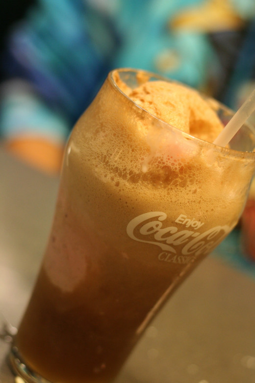 Another ice cream soda classic, the Coke float. 
