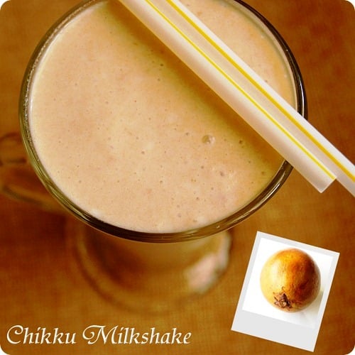 Chiku or Sapota Milk shake