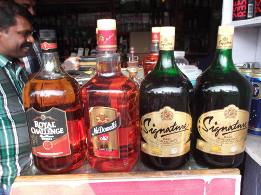 Bottles for Enjoyment!  (Foreign liquors are cheaper and  easily available)