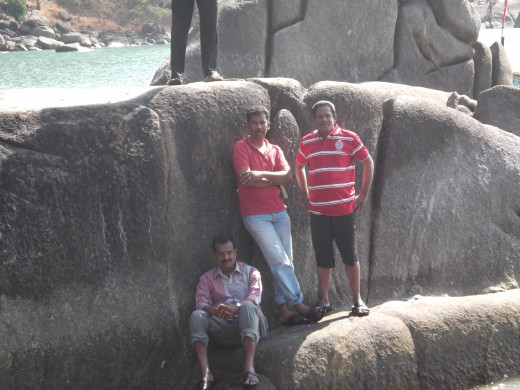 Rocks near a beach