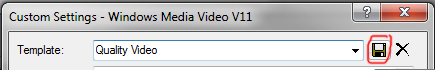 Enter a name into the template and click the floppy disk to save your settings for later.