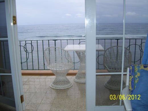 A condo I rented in Ocho Rios, Jamaica. View from Balcony. Cost averaged $78 a night ($39 per person).  