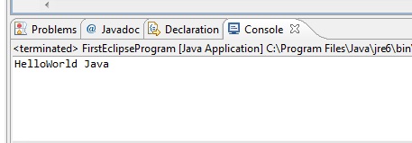 Output of java program