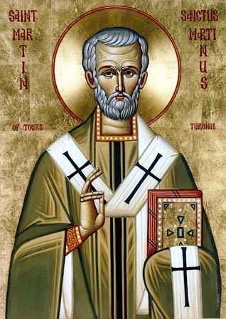 St Martin of Tours was born in Patagonia, near today's Slovenia.  Known for his military career, he later became a priest, then bishop.  A tiny church is built into the former guard station walls with a 10th century altar.