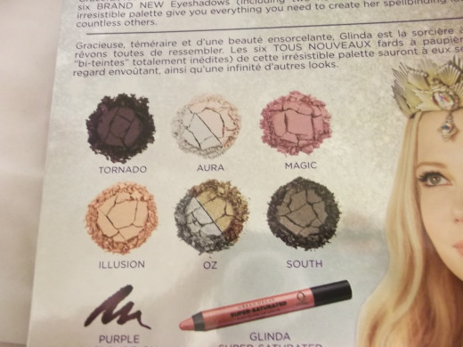 Urban Decay - Oz The Great and Powerful Glinda Palette box - back.
