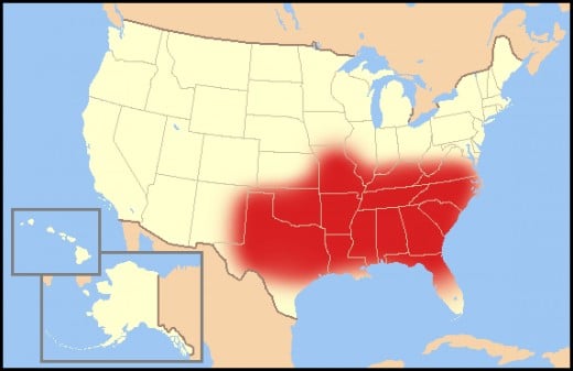 Map of the Bible Belt