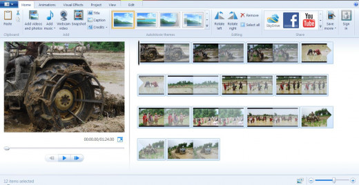 You can create video from pictures by loading pictures, adding visual effects and background score.