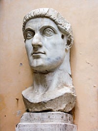 Head of Constantine's colossal statute at the Capitoline Museums