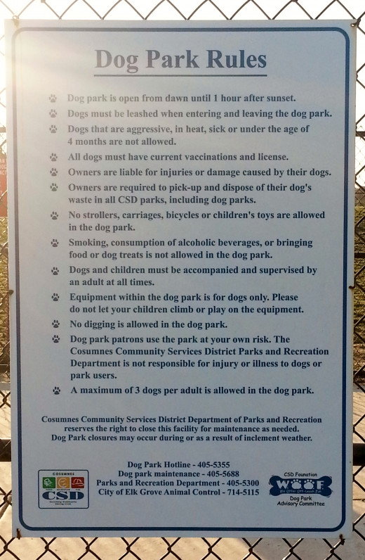 Dog Park Rules and Regulations