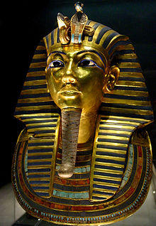 The Gold Mask of Tutankhamun, composed of 11 kg of solid gold, is on display at the Egyptian Museum 