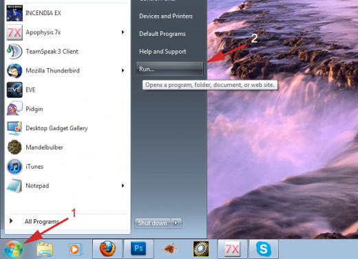 Access the msconfig utility from the "Run" tab in your start menu