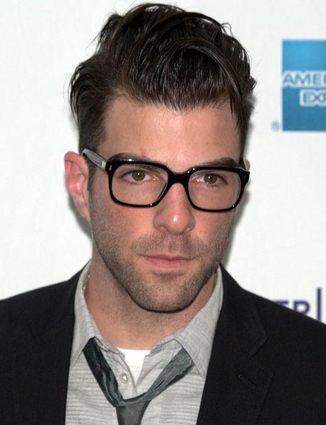 Zachary Quinto rocks the geek chic glasses really well.