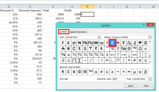 Shortcut To Insert Euro Symbol In Excel