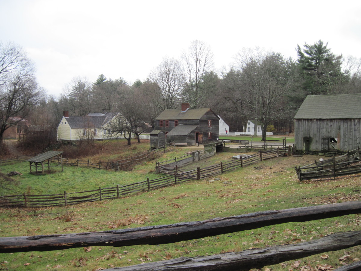 Fields and houses at Old Sturbridge Village