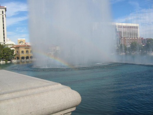 Sometimes the Fountains of Bellagio create a rainbow if you happen to be there on a sunny day! 