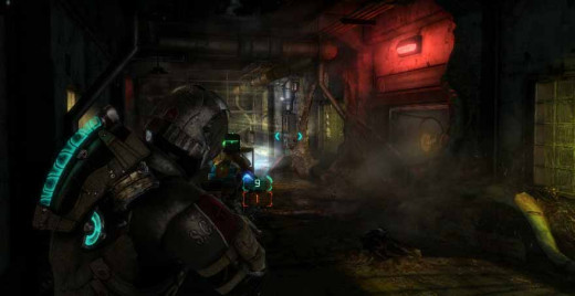 Dead Space 3 activate the valve control from a distance to allow Isaac to run into the gas protection room before the gas takes over the corridor.