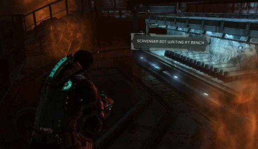 Dead Space 3 Chapter 15 starts with Isaac escaping from the gas. Run down the ramp, turn left and then right and up the other ramp to the exit.