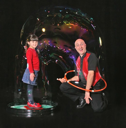 Putting a person in a bubble is a highlight of the show!