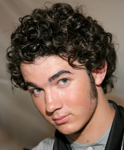 Kevin Jonas with his beautiful curly hair.