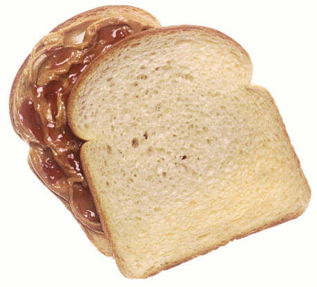 My top favorite comfort food - a peanut butter and jelly sandwich!