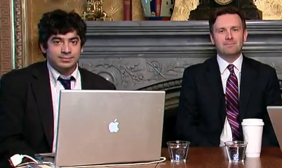 White House Videographer Arun Chaudhary and Deputy Press Secretary Josh Earnest