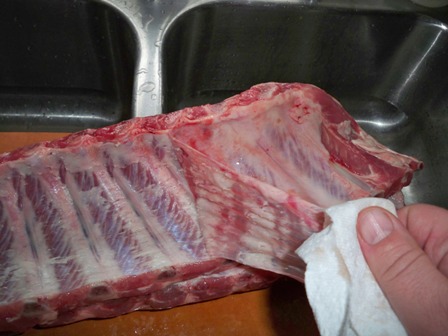 Trim the fat from ribs