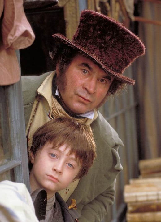 Bob Hoskins and Daniel Radcliffe in David Copperfield (1999)