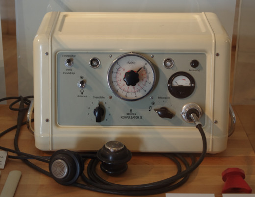 A machine used to generate the electric current used for ECT.
