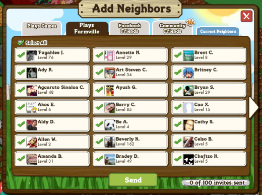 Only adding friends who already play FarmVille ensures you don't annoy your other friends.