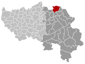 Map location of Plombières municipality, Liège province, Belgium