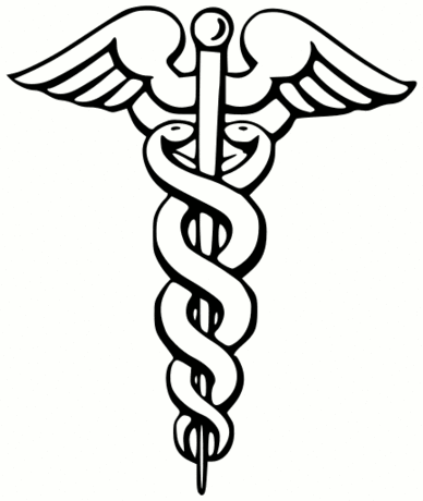 The symbol of medicine, the Caduceus. 