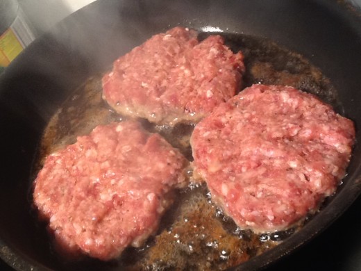 Burger Patties a Frying