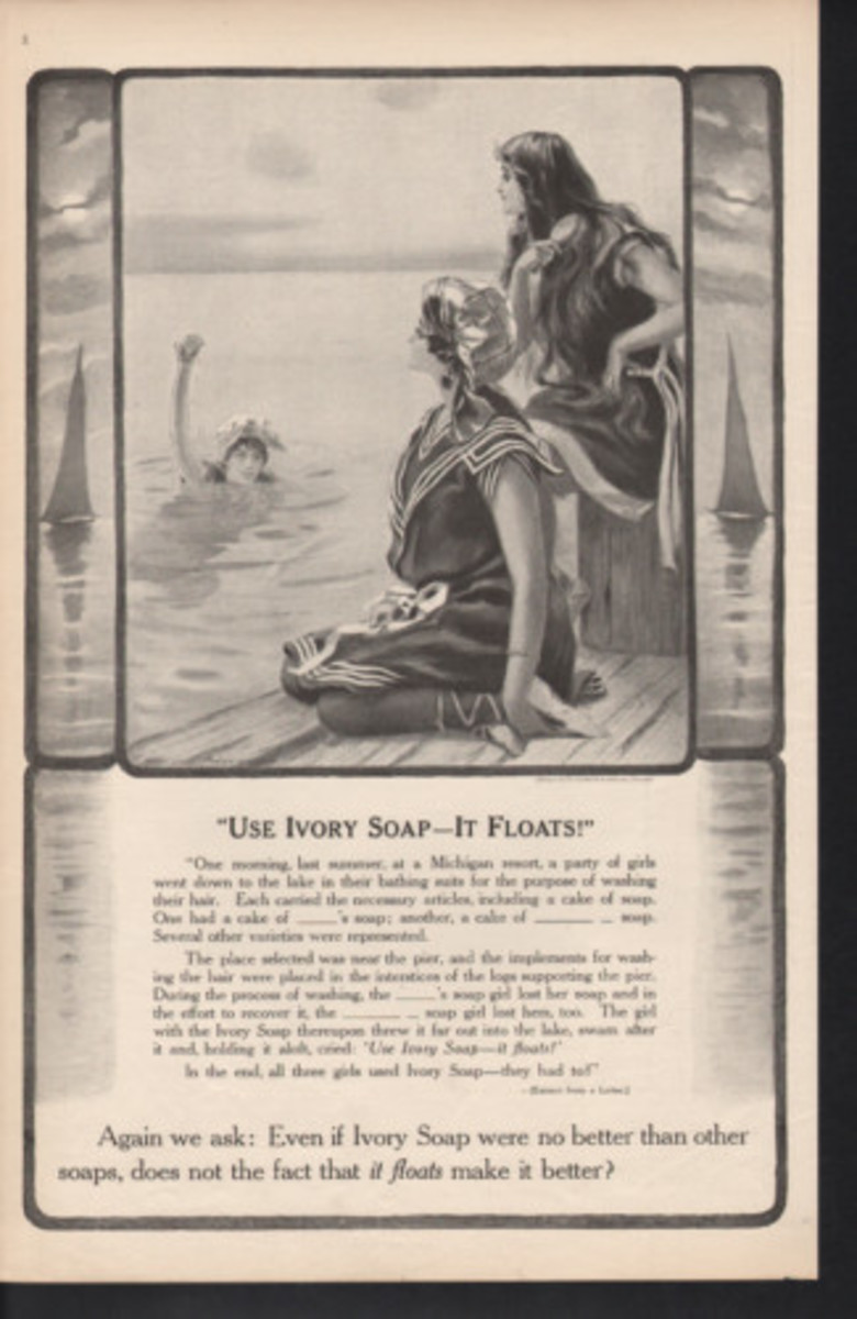 vintage swim suit advertisement - use Ivory soap - it floats