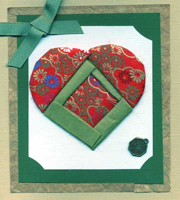 Quilted Heart Card made with Washi Paper Folding