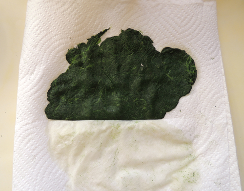 press spinach between paper towels & set aside
