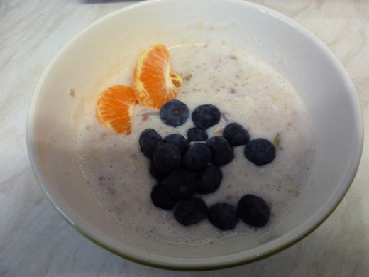 Leave to stand for 1 minute, then top with your choice of fruit, honey or maple syrup.