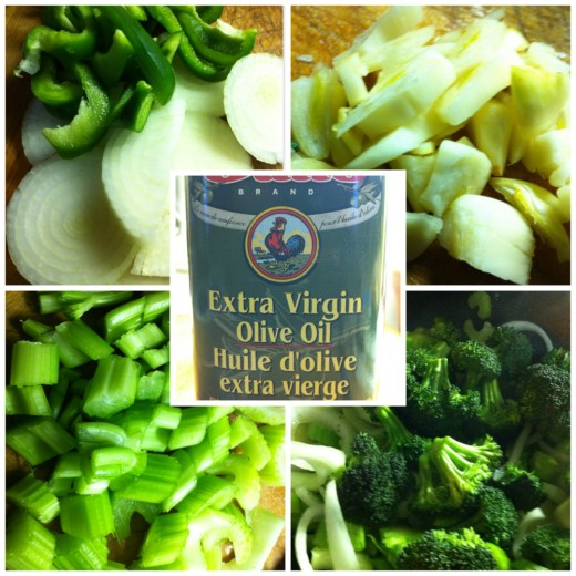 All of these ingredients are for the veggie stir fry along with bean sprouts
