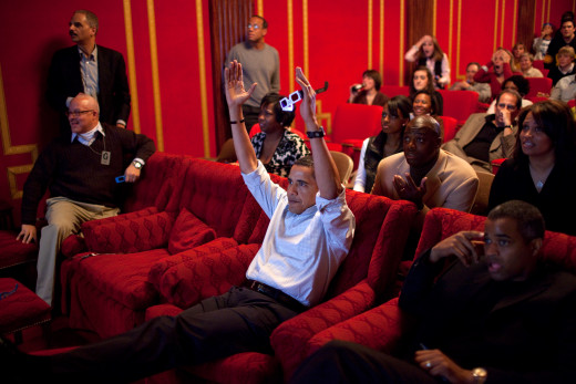 Obama watching Super Bowl