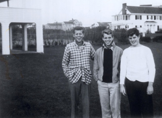 The Kennedy trio in the mid 30s as teenagers; John, Bobby and Teddy.