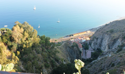 View from the amphitheatre towards the coast and the Ionian Sea.