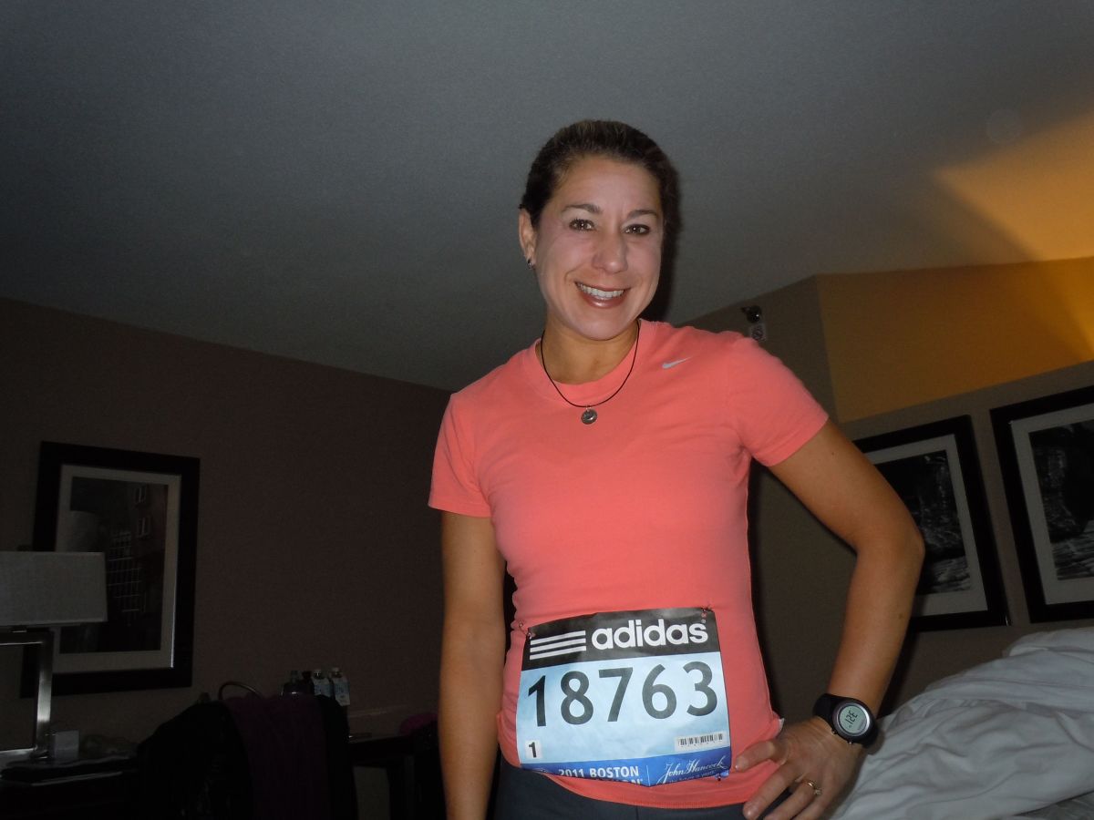 Getting ready to run the Boston Marathon