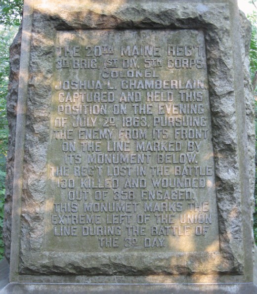 From 20th Maine Infantry monument on Big Round Top at Gettysburg