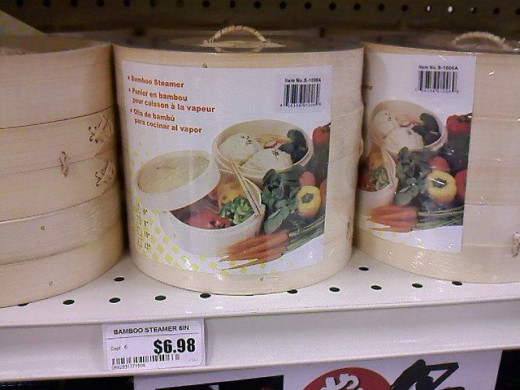 Steamers made from bamboo.